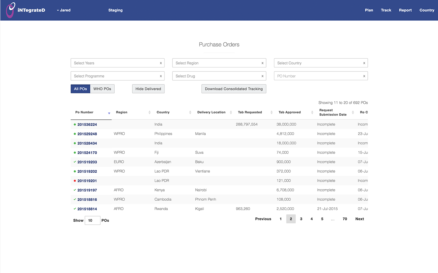 Purchase Order Tracking